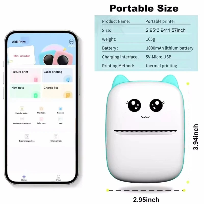 Portable Wireless Thermal Pocket Printer