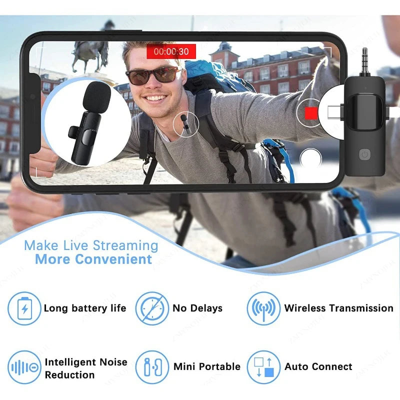 Micrófono Lavalier Inalámbrico Multidispositivo